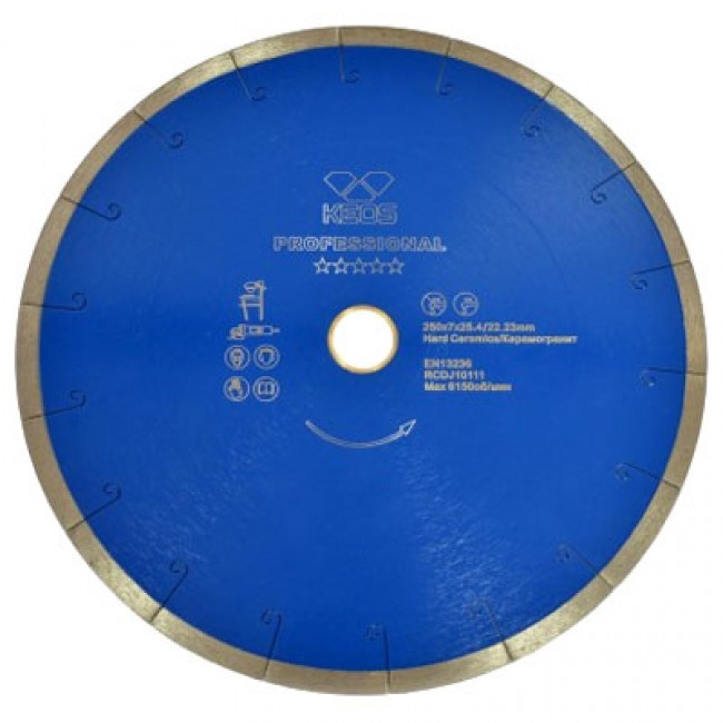 Диск алмазный 1,2 мм сплошной (керамогранит) KEOS Professional 125x22,23 мм (DBP04.125)